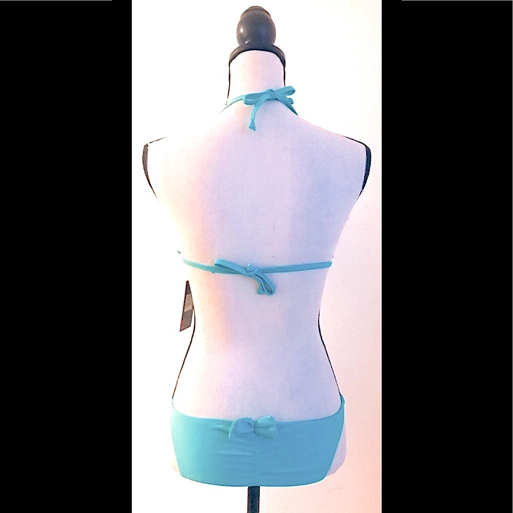 Turquoise Ruffle Bikini Swimsuit: Layered Ruffled Triangle Top, Sz. XS-NWT - Picture 4 of 6